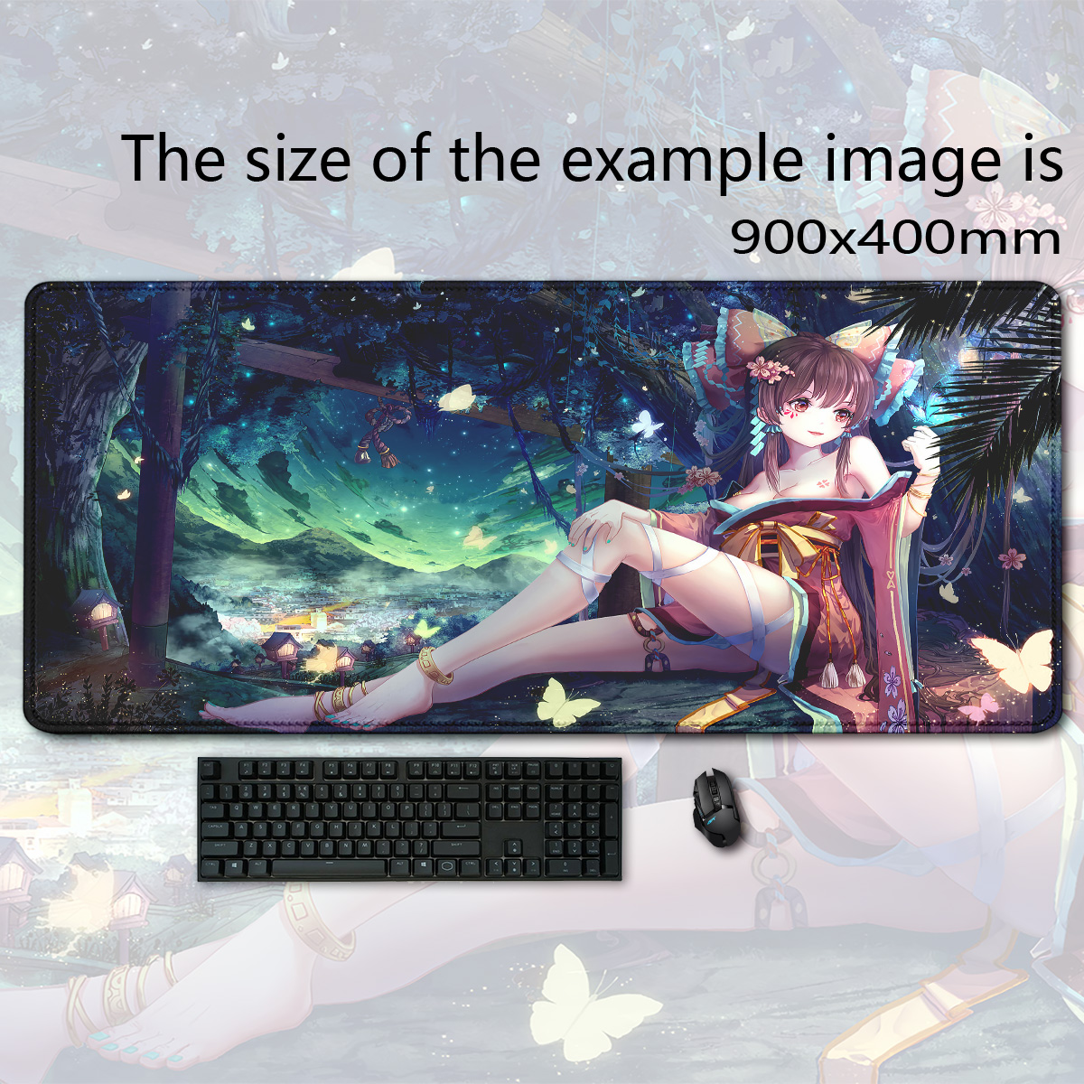 Anime Touhou Project mousepad Large Gaming teclado mouse pad LockEdge Thickened Computer Keyboard Table Desk Mat коврик для м