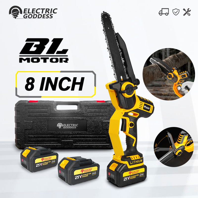 аккумуляторная пила цепная Brushless 8inch Electric Chain Saw Cordless Handheld Mini Saw Garden Branch Tool 21V Makita Batter