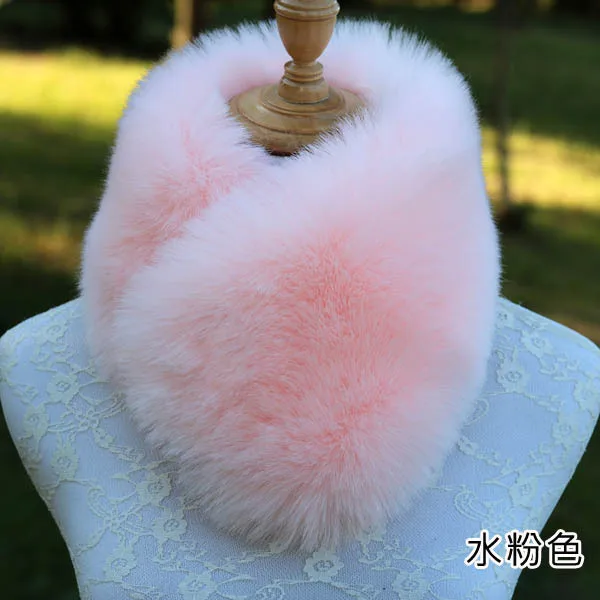 Luxurious Fluffy Collar Fur Shawl Winter Women Warm Faux Fur Collars Neckerchief Coat Down Jacket Fake Fur Scarf Plush Wrap ш