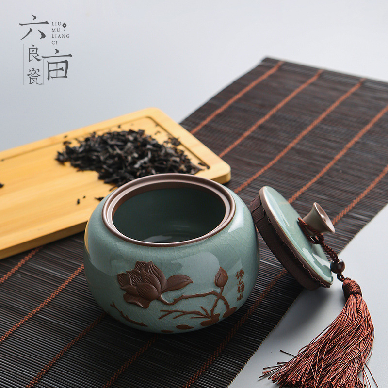 Organizer Box Tea Jar Green Tea Tea Canister Ceramic Sealed Tank Storage Tank Household Use Коробка Для Хранения Чая