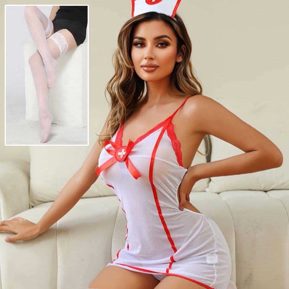Female Sexy Lingerie Nurse Uniform Cosplay Dress Naughty Doctor Outfit Sleepwear Babydoll Exotic Costumes
