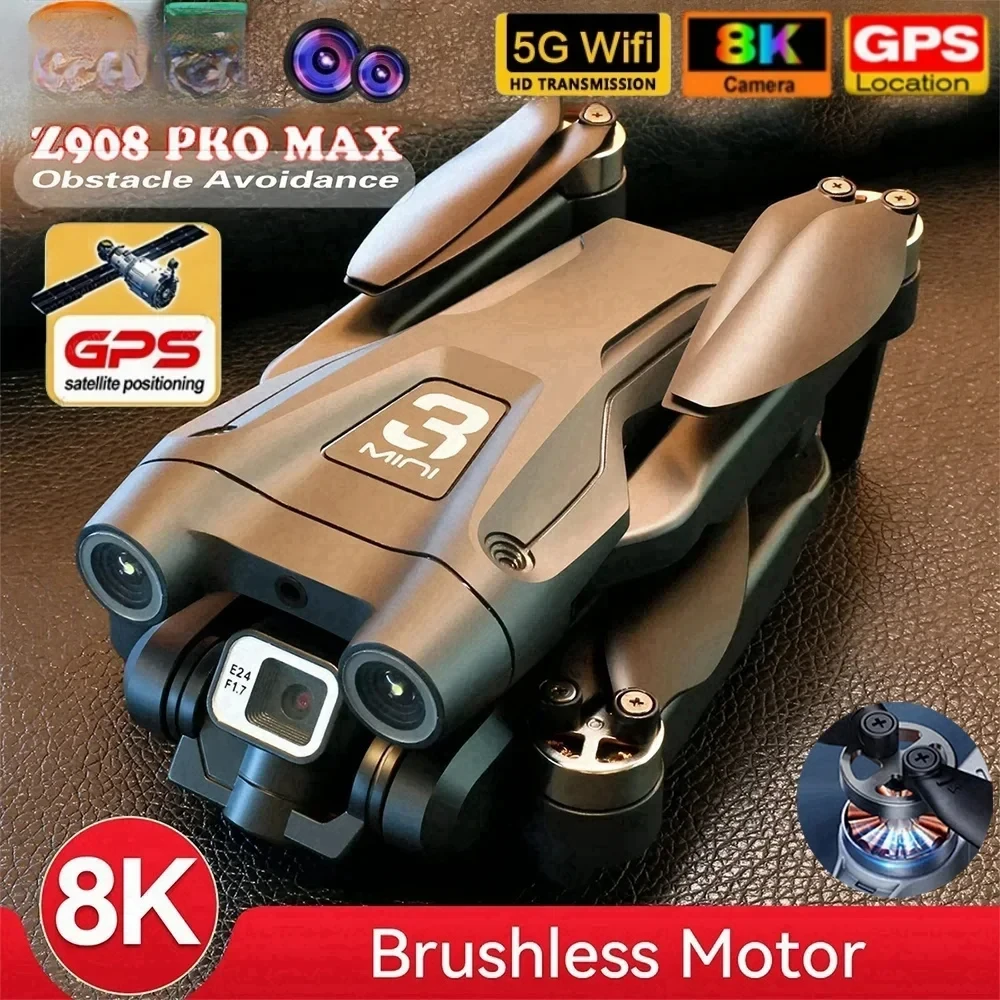 Edward Z908Pro Max Drone Professional Dual Cameras HD 8K Brushless Motor GPS FPV Obstacle Avoidance Folding Quadcopter UVA 10
