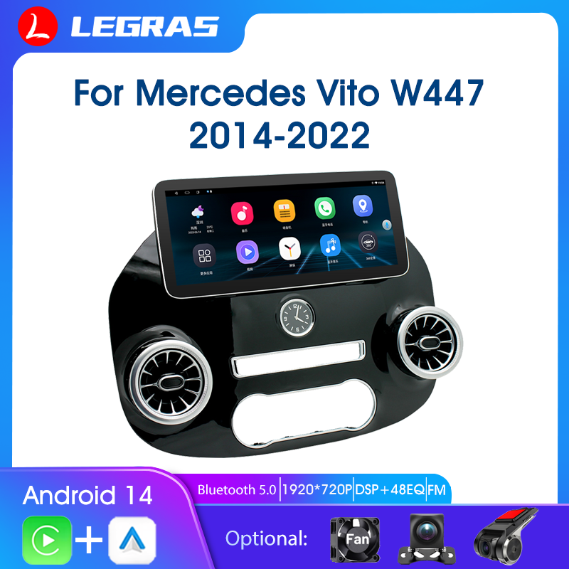 Android Auto Multimedia Video Player For Mercedes Vito W447 2014-2022 Car Stereo Radio GPS CarPlay Navigation WIFI GPS BT Aud