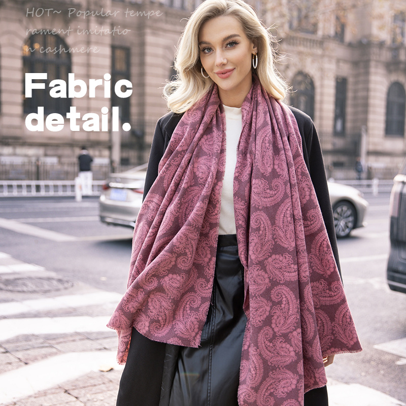Fashion Cashew Print Soft Scarf Women Luxury Winter Retro Imitation Cashmere Warm Scarves Shawl Clothing Accessories Gift Шар