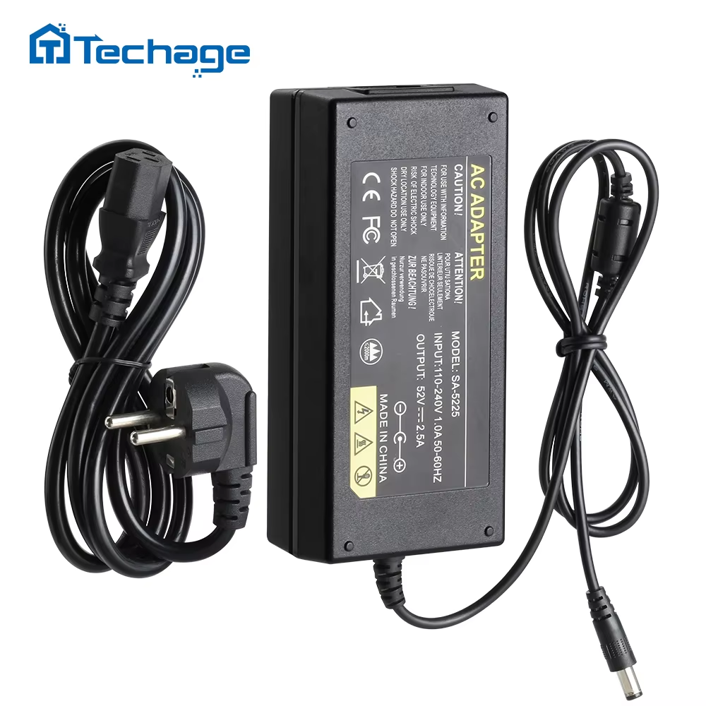 Techage 52V 2.5A Источник питания AC 100 - 240V адаптер питания настенное зарядное устройство DC 5.41 мм EU / AU / UK / US пр
