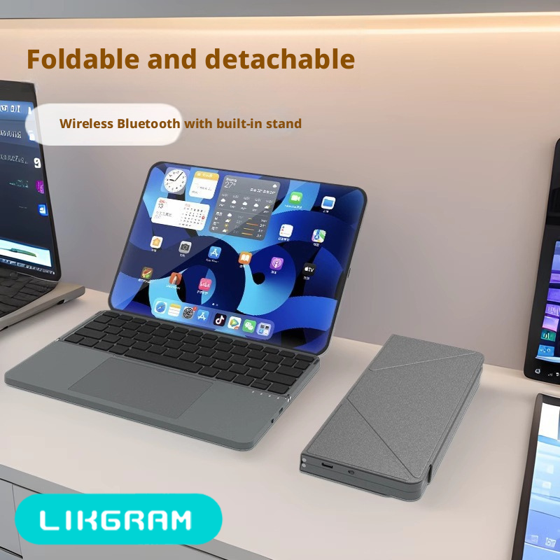 2026 New Model Touchpad Folding Bluetooth Keyboard for Tablet Laptop Detachable Magnetic Stand Foldable Keyboard iBOX 11
