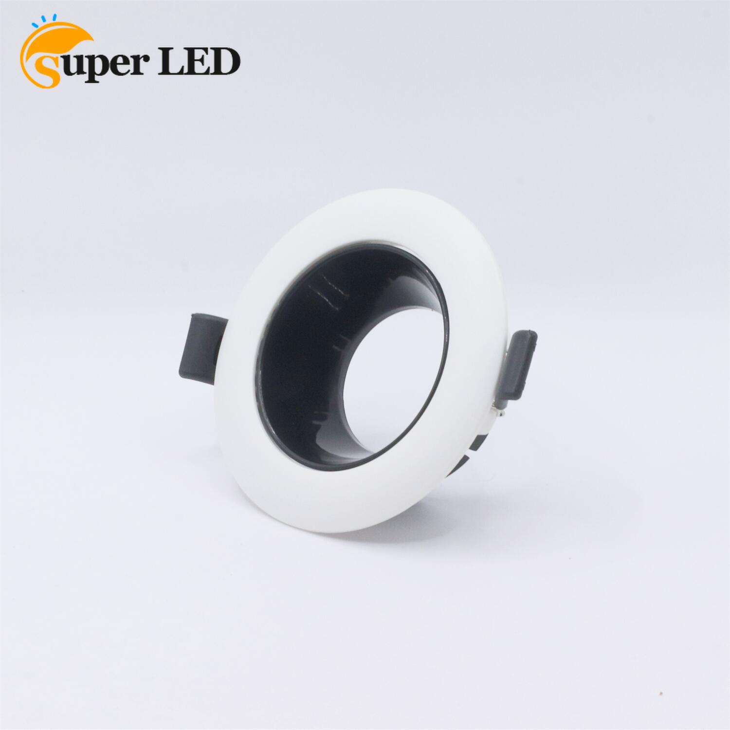 Plastic Round Spotlights Lamp Frame White Shell Fixture Holders Adjustable Cutout 70mm