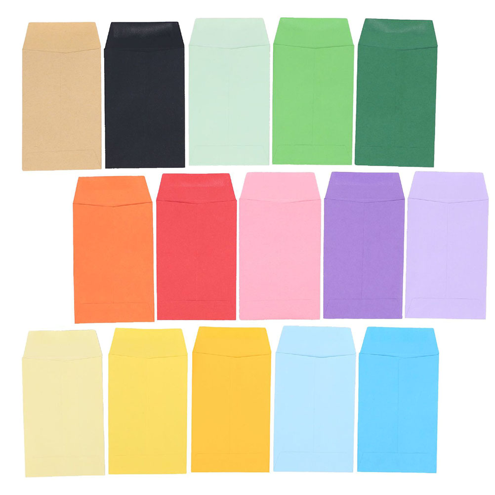 50 Pcs Colored Empty Envelopes Mailing Budgeting Kraft Paper Small Colorful Blank Card Shell