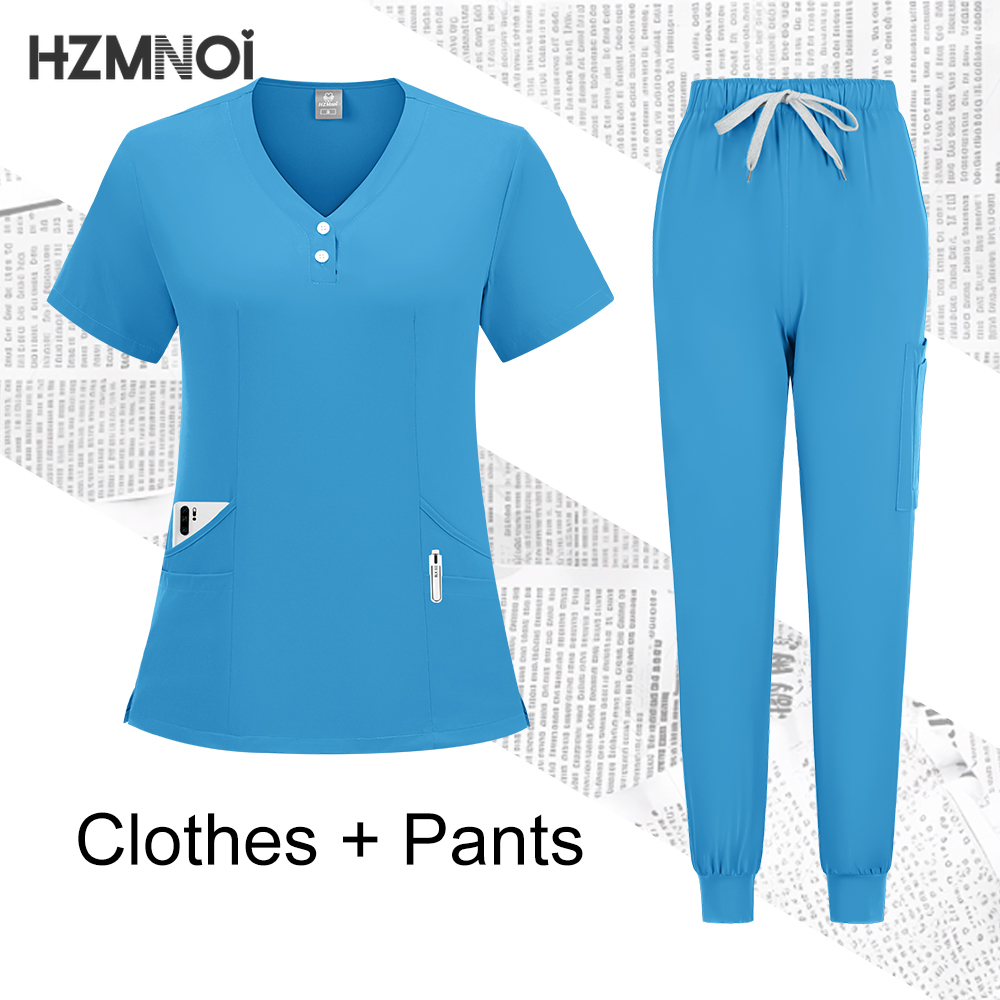 Hospital Surgical Uniform Medical Scrub Set Doctor Nurse Clothes Nursing Accessories Dental Clinic Beauty Salon Workwear Lab 