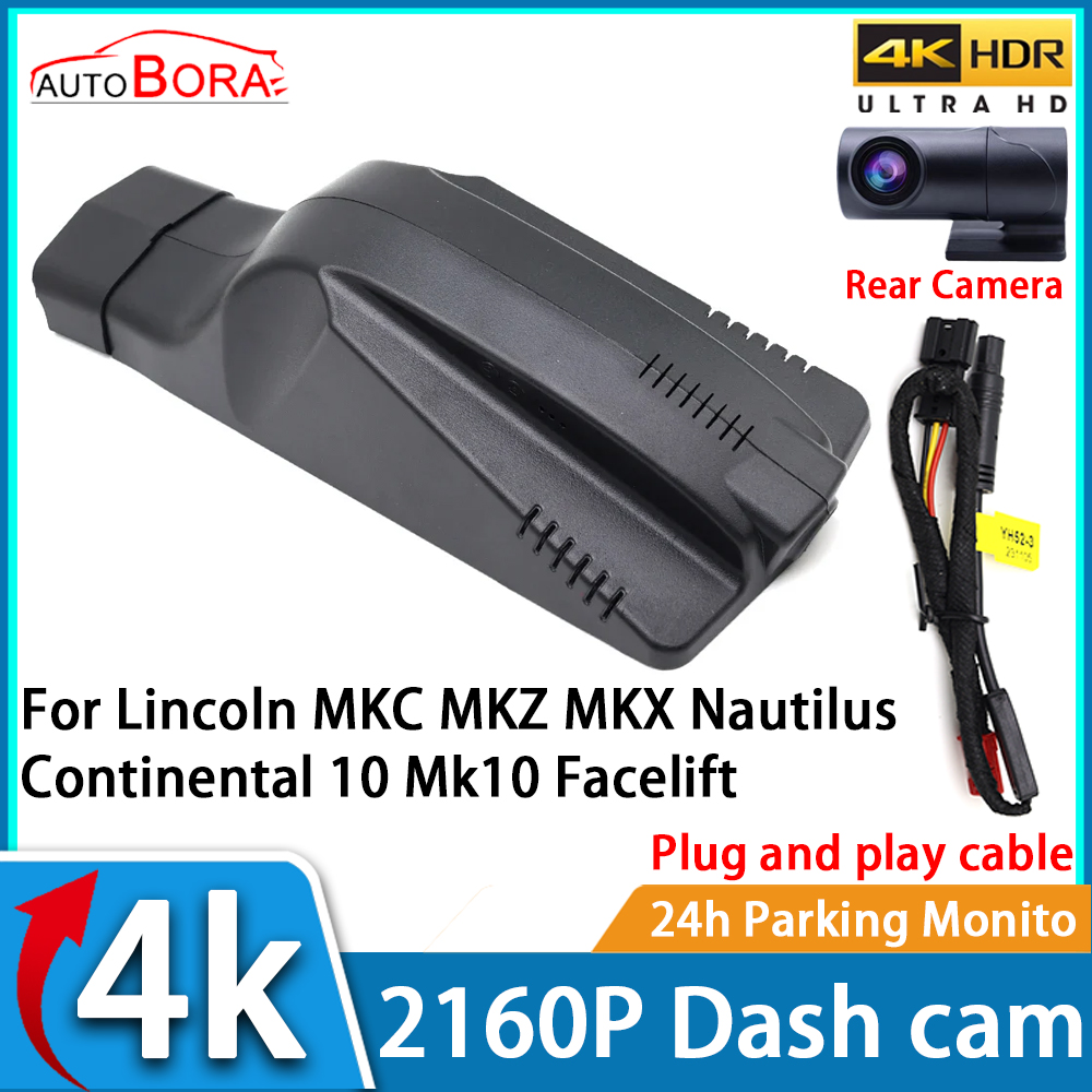 ZhuCamX DVR Dash Cam UHD 4K 2160P Car Video Recorder Night Vision for Lincoln MKC MKZ MKX Nautilus Continental 10 Mk10 Faceli
