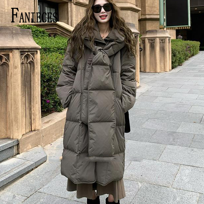 2024 Women's Parkas Winter Long Down Jacket Thicken Wram Loose Coat Fashion Hooded Cotton Casual Outerwear куртка зимняя женс