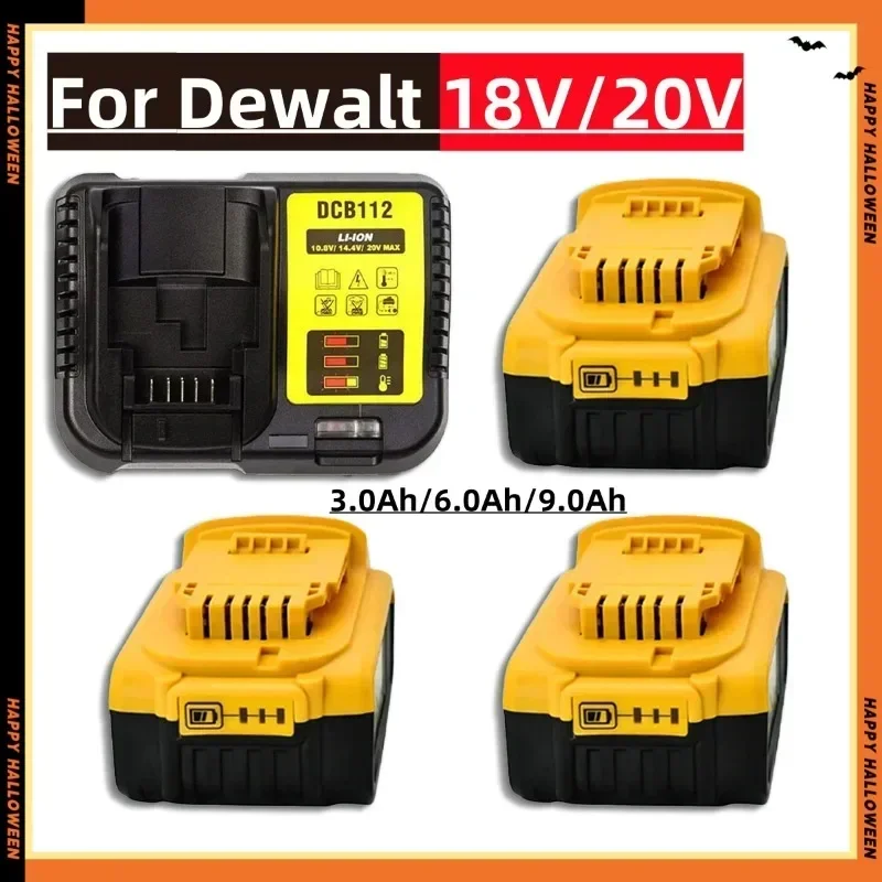 For Dewalt DCB200 DCB184 Series 18V/20V Rechargeable Power Tool Accessories Power Tools, Lithium Battery Replacement + Charge