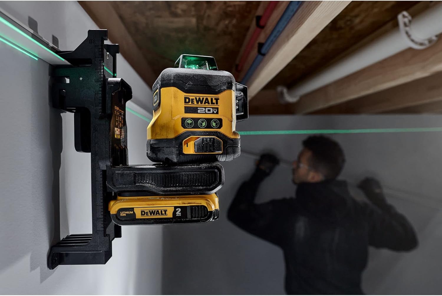 DEWALT 20V MAX Laser Level, Cross Line Laser, 3X360, Green, Bare Tool Only (DCLE34031B)