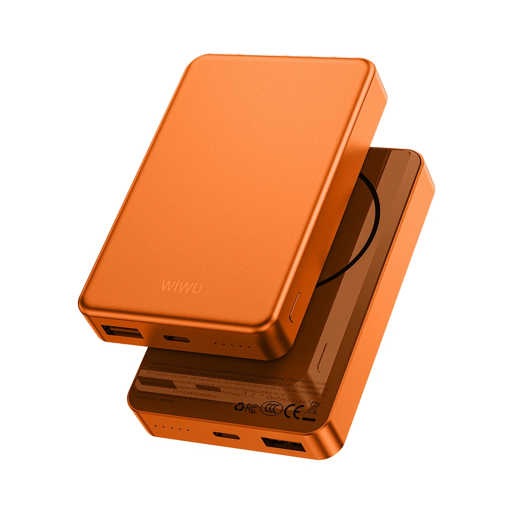 WIWU Внешний аккумулятор WiWU Ultra Thin Magnetic 10000 mAh 20W (P15-1) (оранжевый)