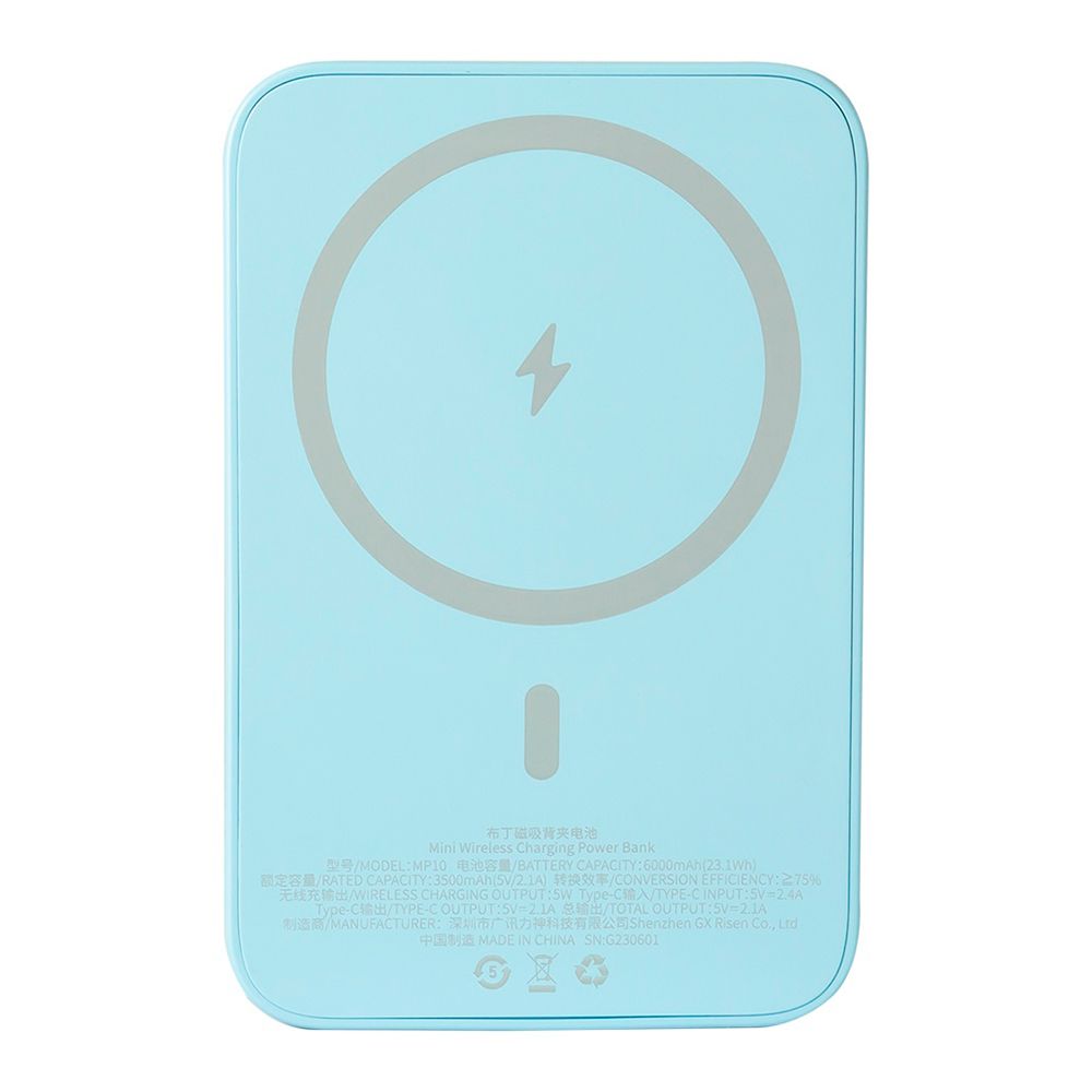 Benks Внешний аккумулятор Benks MP10 Mini MagSafe 6000mAh Type-C (голубой)