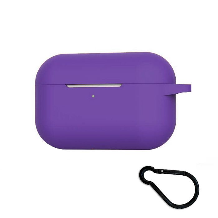 Чехол Protective Case для AirPods Pro 2 силиконовый с карабином (фиолетовый)