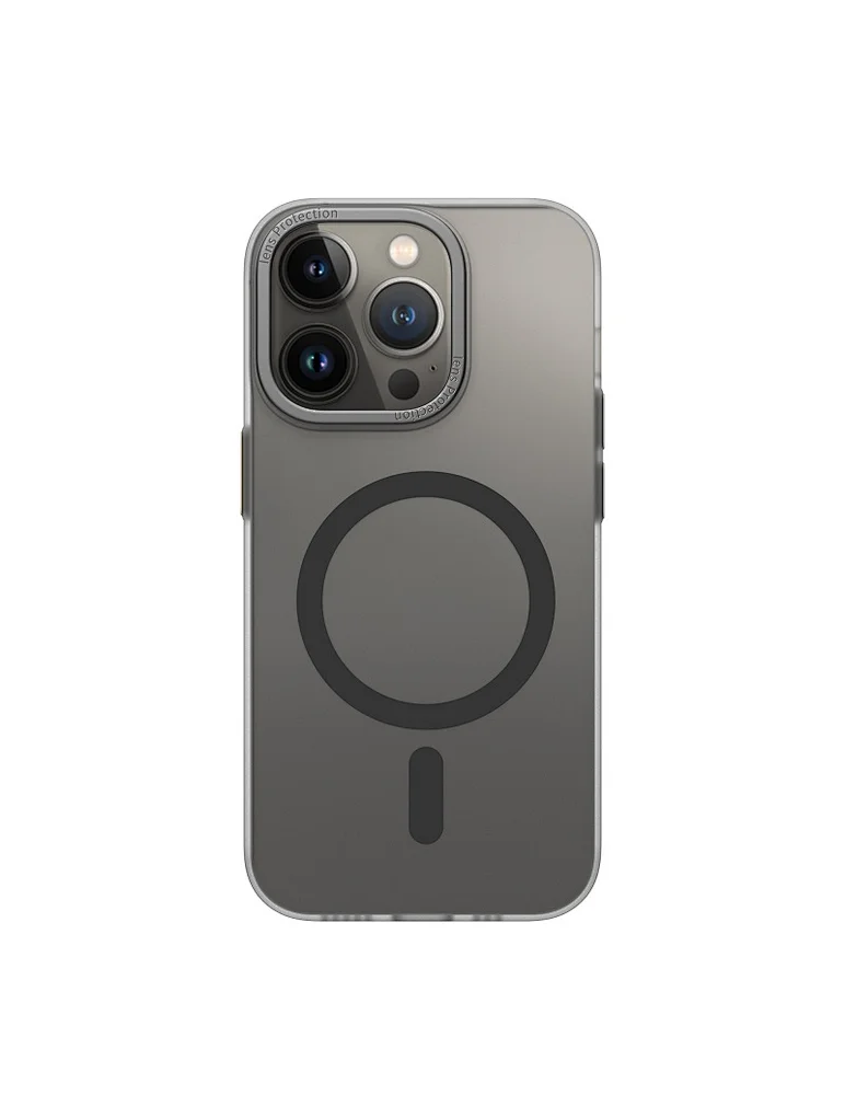 WIWU Чехол-накладка Wiwu Frosted Series Magsafe для Apple iPhone 14 Pro пластиковый матовый (прозрачно-черный)