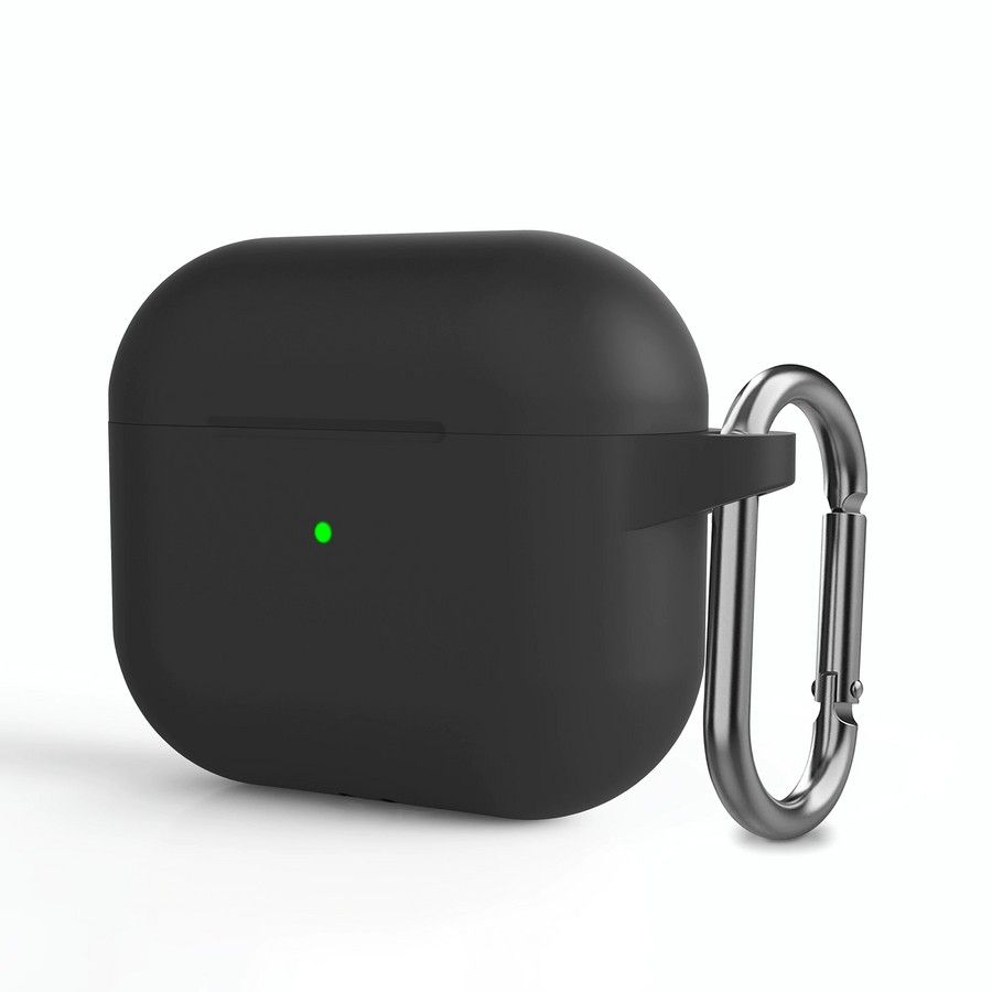 Silicone Case Чехол Protective Case для AirPods 3 силиконовый с карабином (черный)