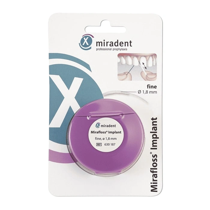 miradent Зубная нить miradent Mirafloss Implant 1,8 мм для имплантов/брекетов