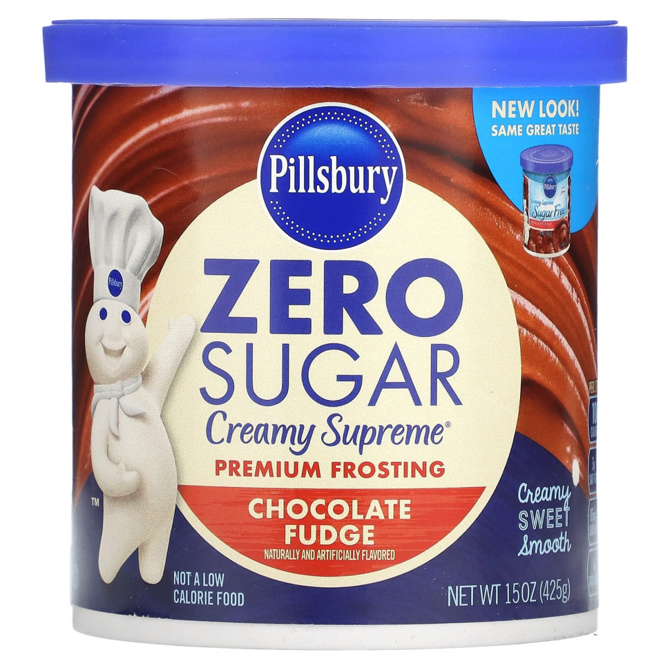 Pillsbury Pillsbury, Без сахара, глазурь премиального качества, шоколадная помадка, 425 г (15 унций)