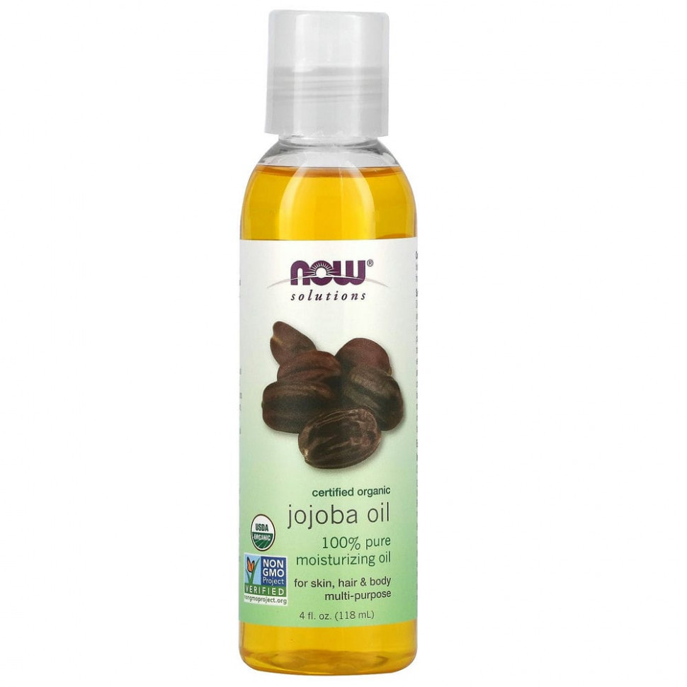 NOW Foods NOW Foods, Solutions, сертифицированное органическое масло жожоба, 118 мл (4 жидк. унции)