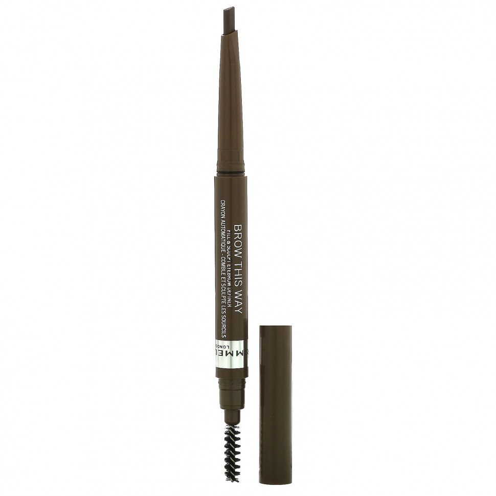 Риммель Лондон Rimmel London, Brow This Way, Карандаш для бровей Fill & Sculpt, средний коричневый цвет 002, 0,008 унции (0,2