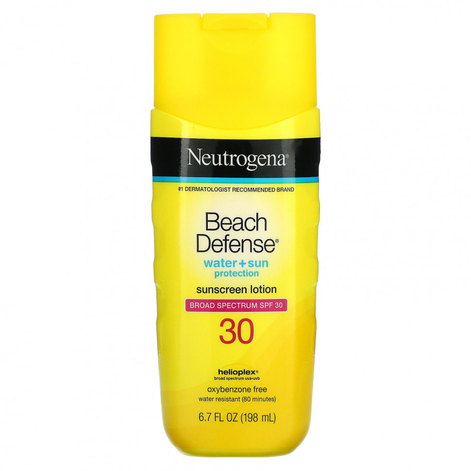 НьютроДжина Neutrogena, Beach Defense, солнцезащитный лосьон, SPF 30,198 мл (6,7 жидк. унции)