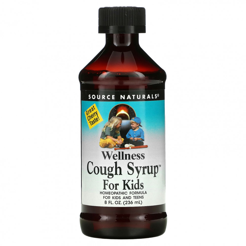 Source Naturals Source Naturals, Микстура от кашля для детей, великолепный вкус вишни, 8 жидких унций (236 мл)