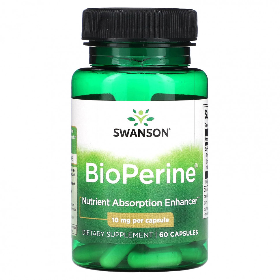Swanson, BioPerine, 10 мг, 60 капсул Swanson Swanson, BioPerine, 10 мг, 60 капсул