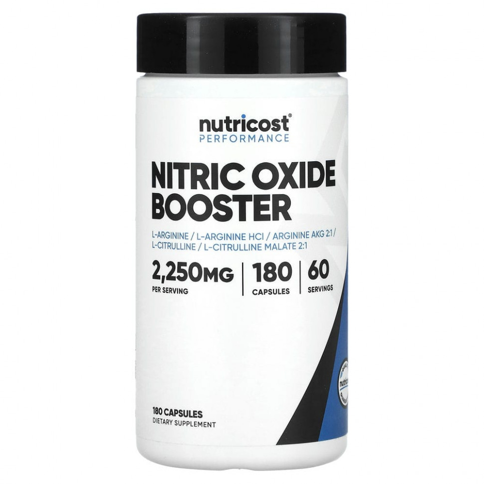 Nutricost, Performance, усилитель оксида азота, 750 мг, 180 капсул Nutricost Nutricost, Performance, усилитель оксида азота, 750 мг, 180 капсул