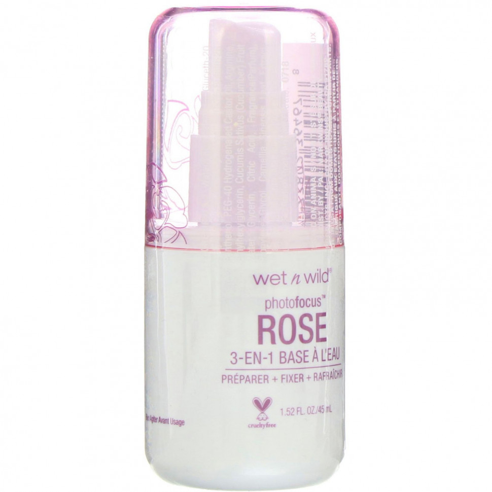 wet n wild Wet n Wild, Жидкая основа под макияж PhotoFocus 3-в-1, оттенок Rose Addiction, 45 мл