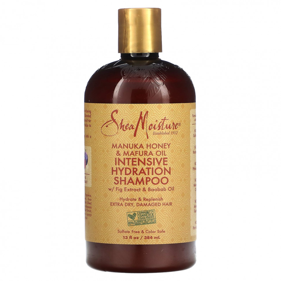 SheaMoisture, Manuka Honey & Mafura Oil, шампунь для интенсивного увлажнения, для очень сухой кожи, для поврежденных волос, 384 мл (13 жидк. Унций) SheaMoisture SheaMoisture, Manuka Honey & Mafura Oil, шампунь для интенсивного увлажнения, для очень сухой кожи, для поврежде