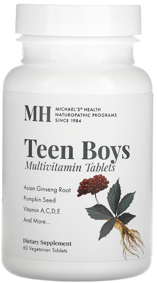 Майклс Нэчуропэтик Michael's Naturopathic, Таблетки для юнош, ежедневные мультивитамины, 60 таблеток