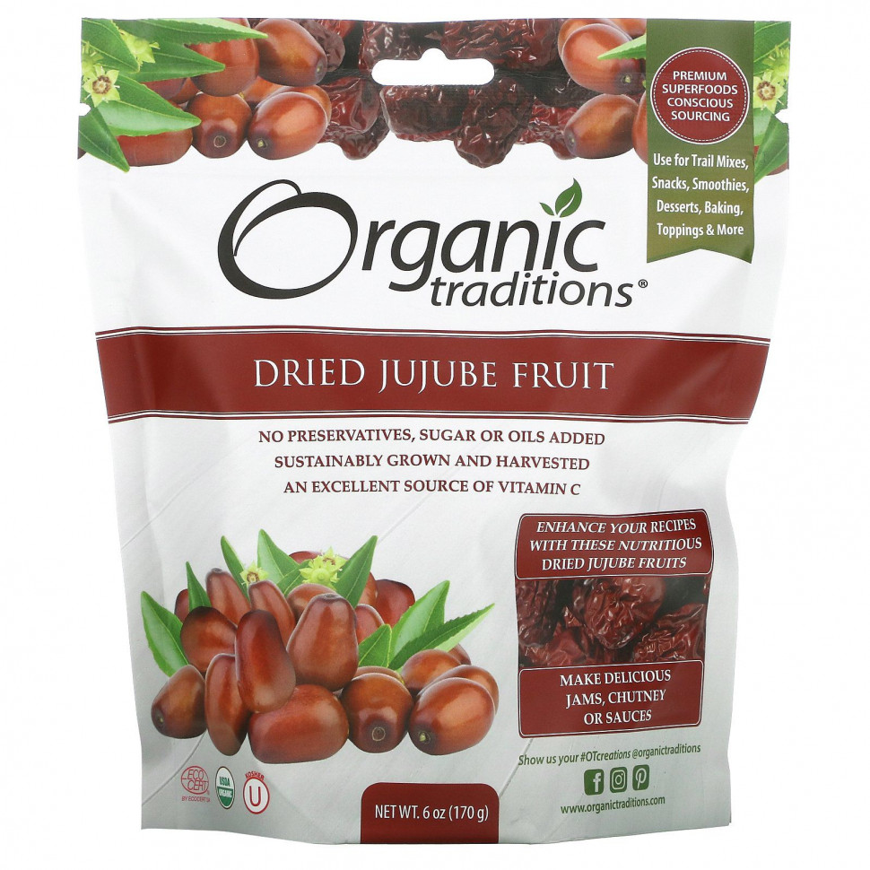 Organic Traditions Organic Traditions, Сушеные плоды мармеладки, 170 г (6 унций)