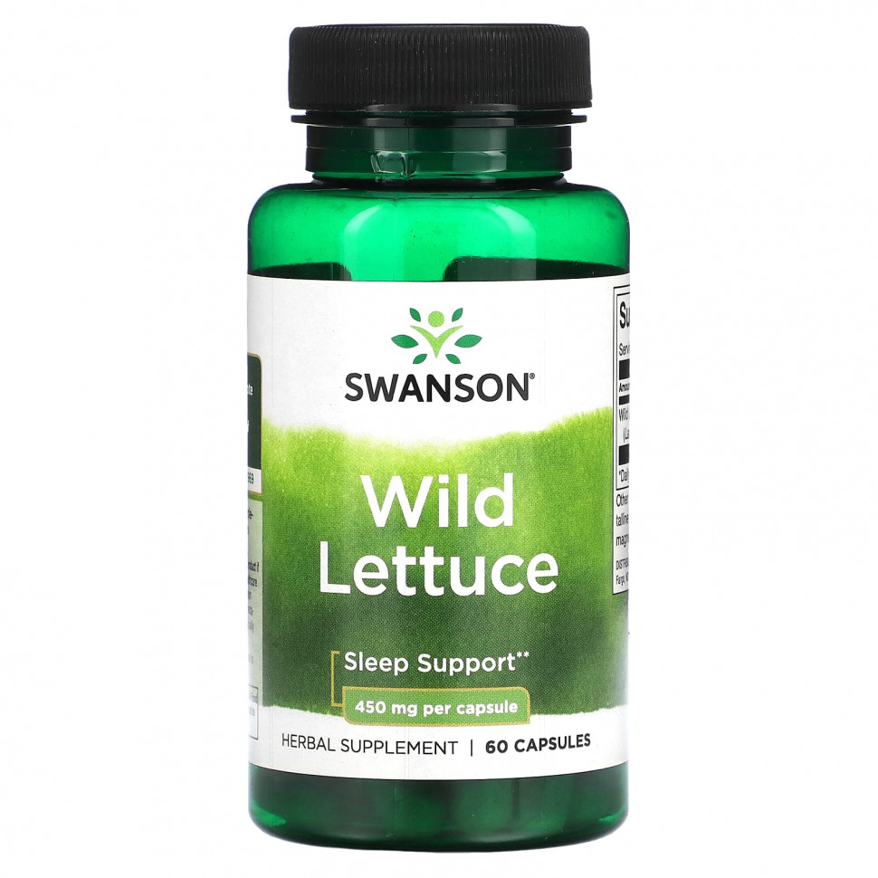 Swanson Swanson, Дикий салат, 450 мг, 60 капсул