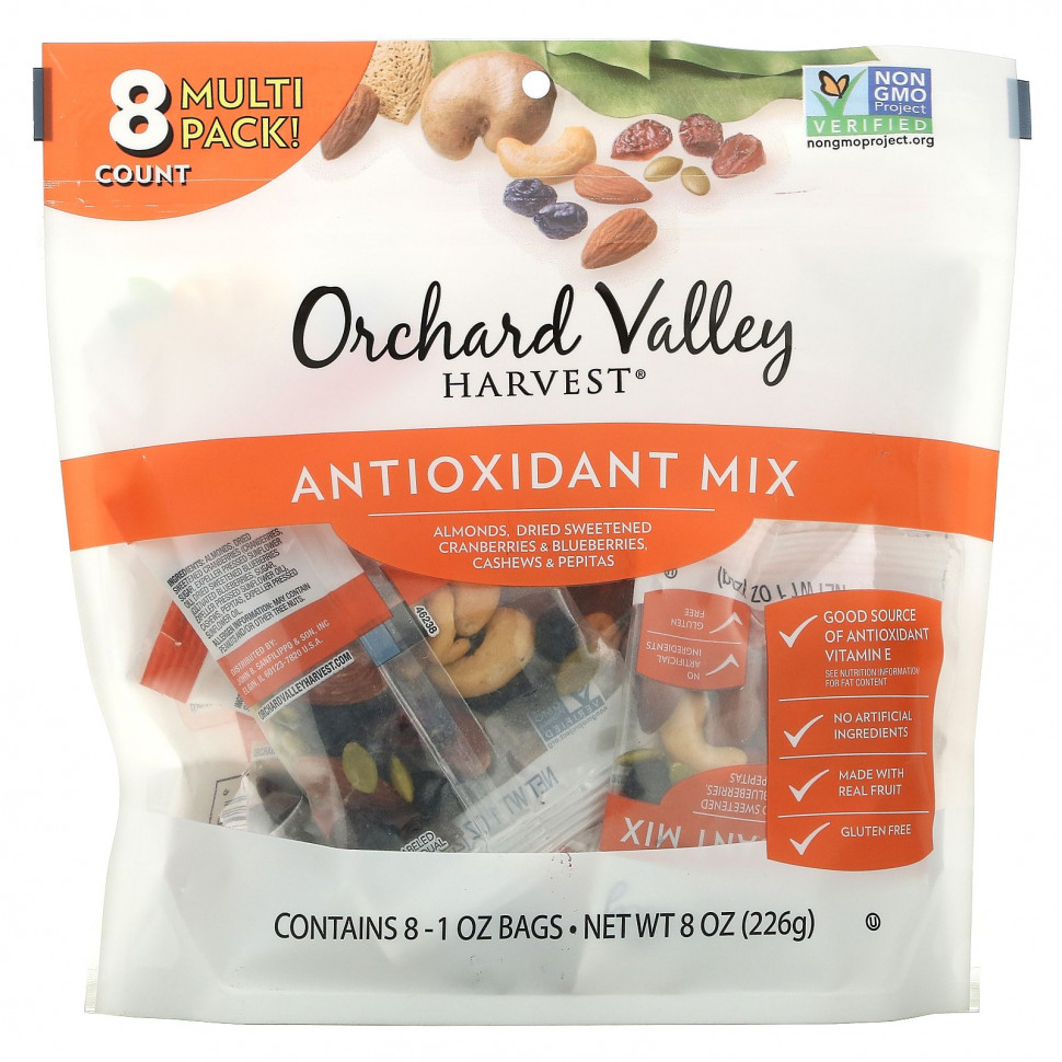 Orchard Valley Harvest Orchard Valley Harvest, Смесь антиоксидантов, 8 пакетиков, 226 г (8 унций)