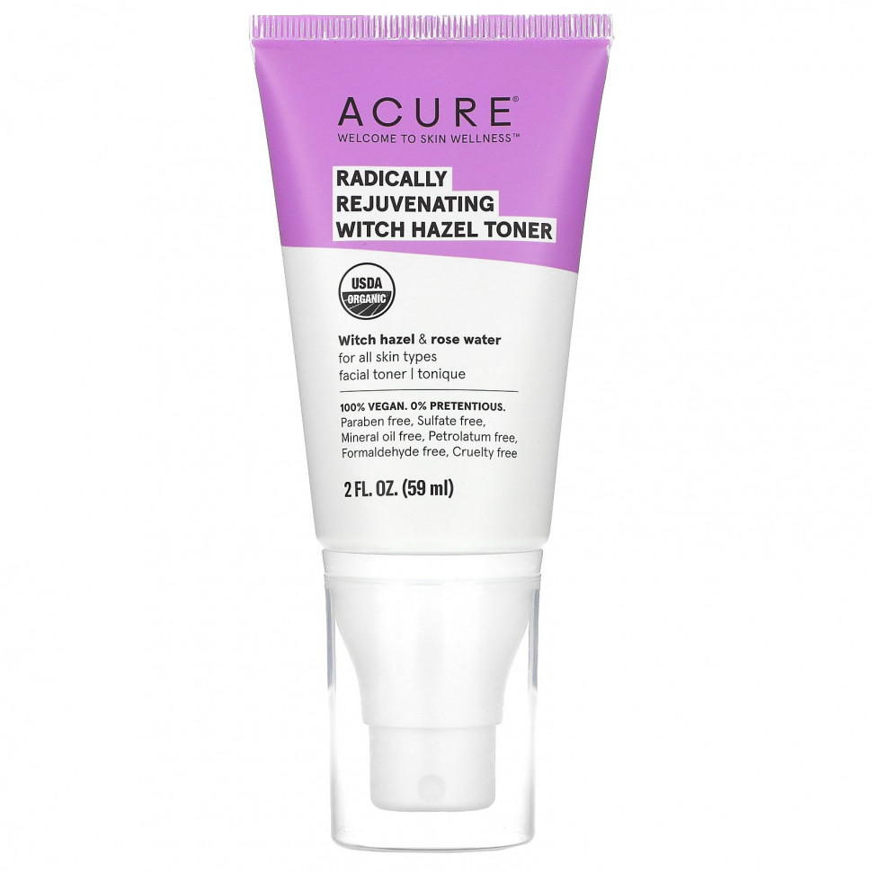 Акьюр Органикс Acure, Radically Rejuvenating, тоник с гамамелисом, 59 мл (2 жидк. Унции)