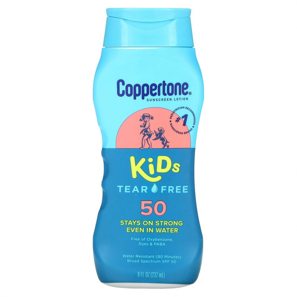 Coppertone Coppertone, Kids, без слез, солнцезащитный лосьон, SPF 50, 237 мл (8 жидк. Унций)