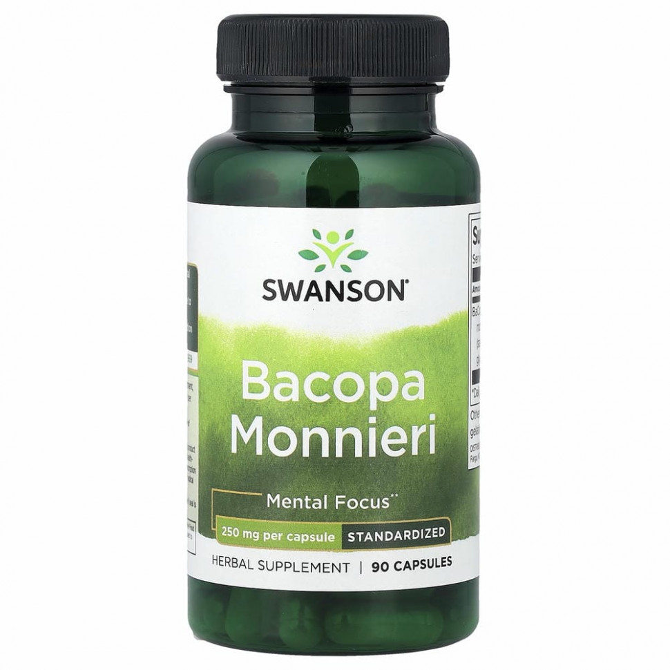 Swanson Swanson, Бакопа Монье, 250 мг, 90 капсул